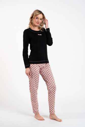 Bonilla Dámske pyžamo s dlhým rukávom a dlhými nohavicami Italian Fashion black/print