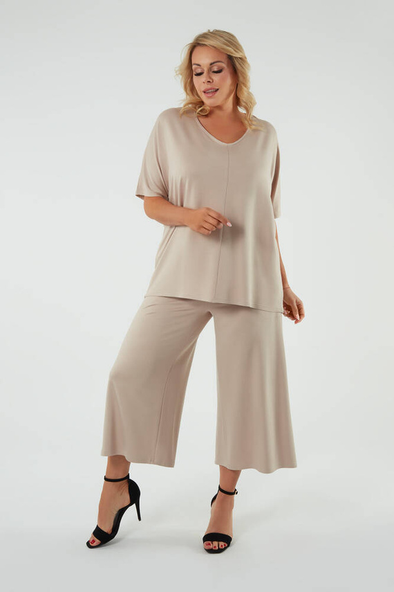 Soler Blúzka s krátkym rukávom Talianska móda - béžová