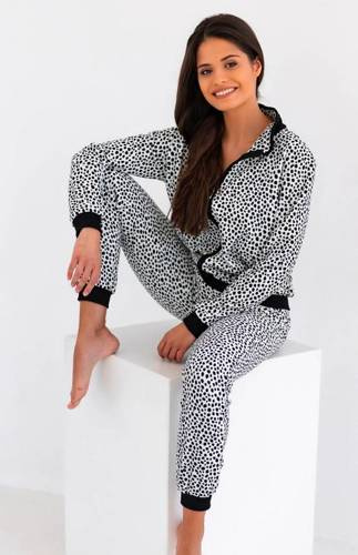 Cruella Dámska tepláková súprava z velúru Sensis - bielo-čierna