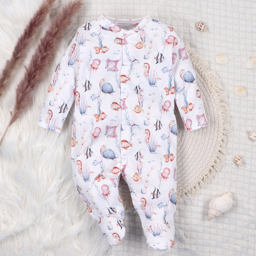 ABN-5479 Underwater World Nini detský župan - organická bavlna, pohodlné zapínanie na cvočky