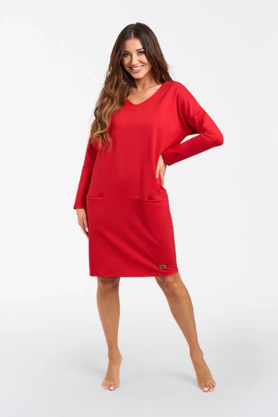 Karina dámska tunika s dlhým rukávom Italian Fashion - červená