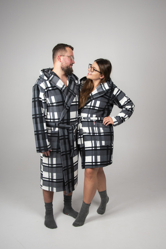 034 Pánsky župan s kapucňou De Lafense - teplý, mäkký a pohodlný | Ideálny na doma a do kúpeľov