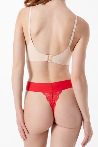 Julimex Scarlet String Maxi red - bezšvové tangá s čipkou Invisible Line