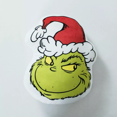Poduška Grinch Jerry Fabrics 36x29 biela zelená mäkká plyšová hračka