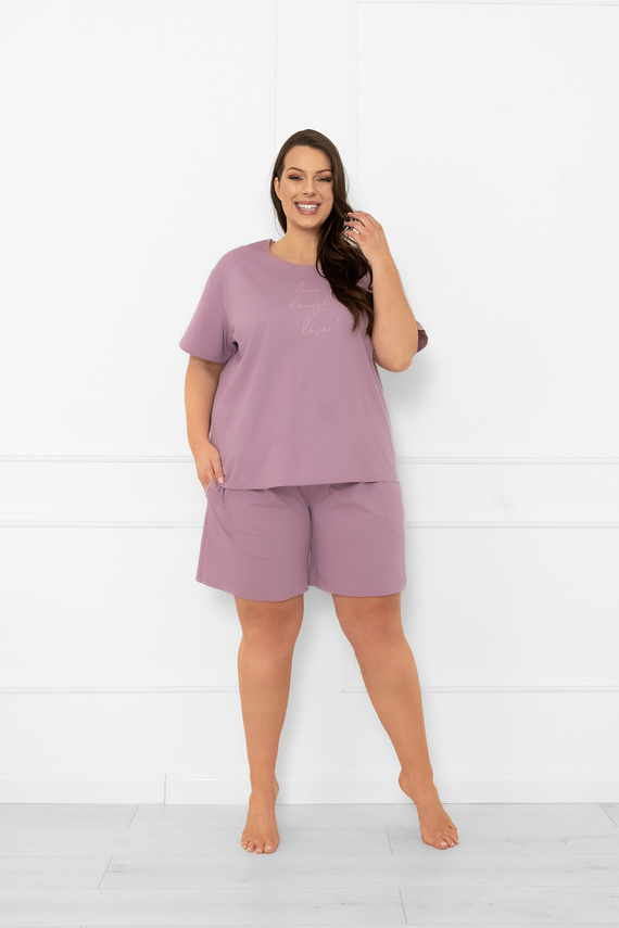Dámske pyžamo Ksara Italian Fashion - bavlna, krátky rukáv a šortky - vres