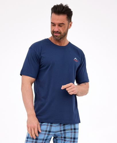 Pánske pyžamo Cornette 134/315 North 2 modré - bavlna, krátky rukáv, pohodlie a štýl