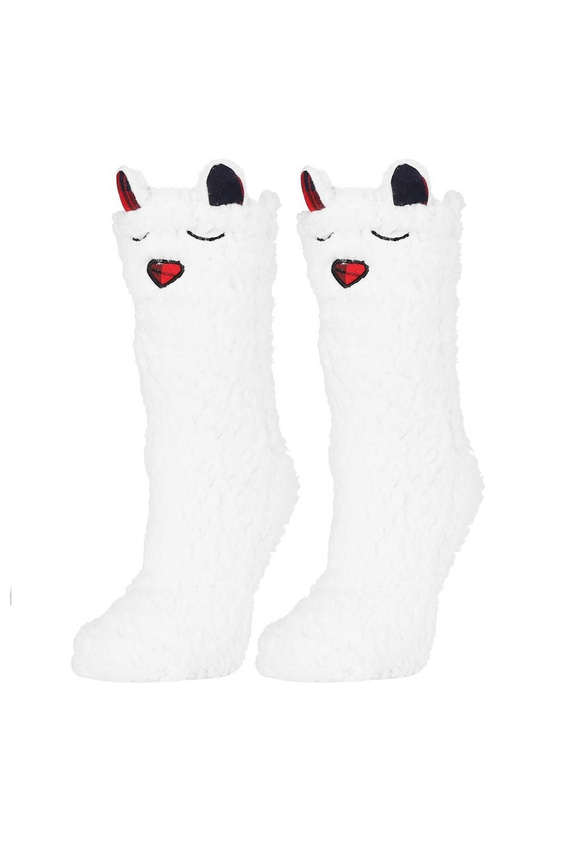 Dámske ponožky Moraj CDC1600-001 bielo ružové - nadýchané, smiley a ABS protišmykové