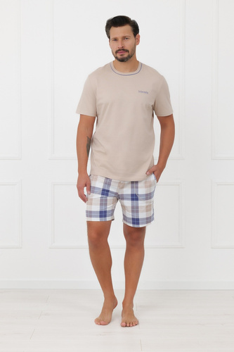 Pánske pyžamo Juno Italian Fashion 100% bavlna krátky rukáv šortky