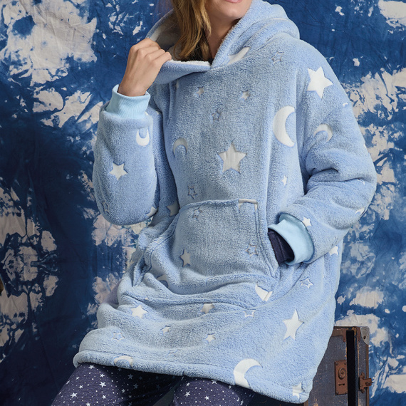Milana Sorbetto blanketblouse - modrý fleece, svietiaci v tme