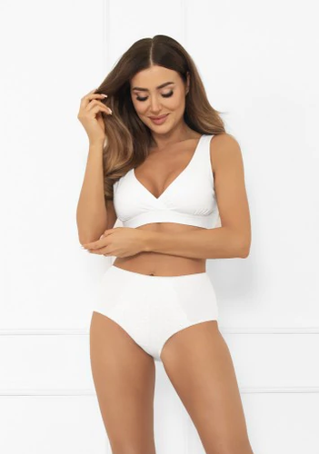 Dámske maxi nohavičky Libra s čipkovým akcentom | Italian Fashion white