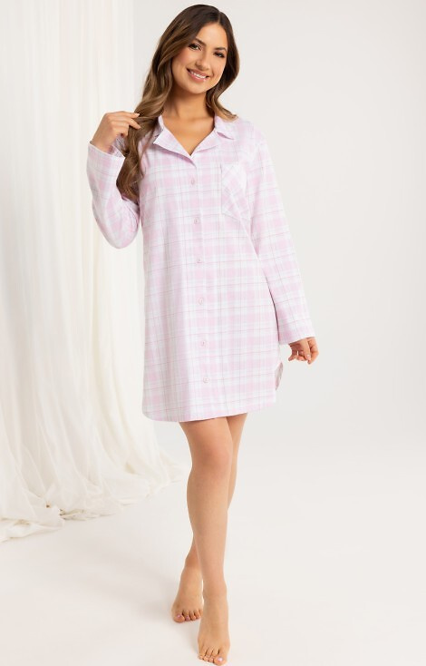 168 Dámska košeľa Regina pink - 100% bavlna, dlhý rukáv, károvaná