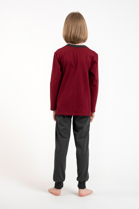 Chlapčenské pyžamo Morten Italian Fashion burgundy/c.melange