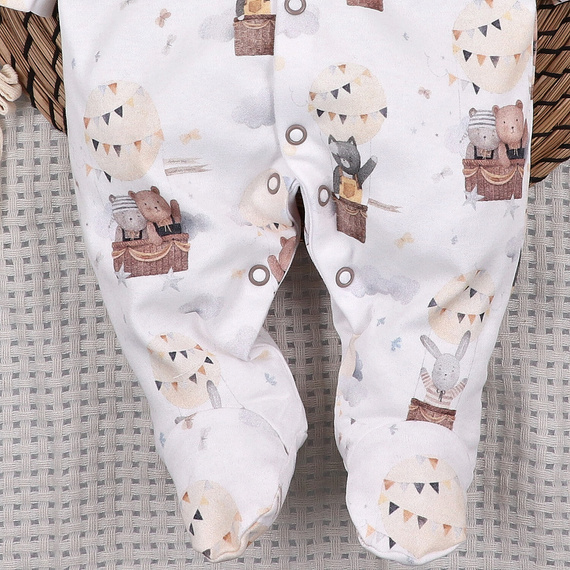 Dojčenský overal Nini Balloon Friends 100% bio bavlna pre novorodenca