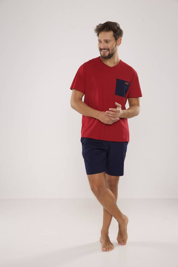 646 Kevin Pánske pyžamo De Lafense - bordové