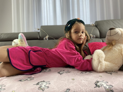 374 / 375 Desiree Detský župan - malinový