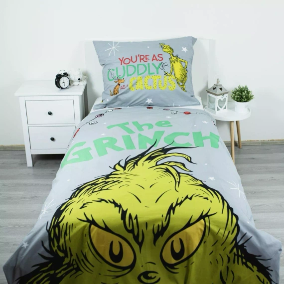 Bavlnené obliečky Grinch Grinchmas JF24 140x200 100% bavlna Grinch zámok