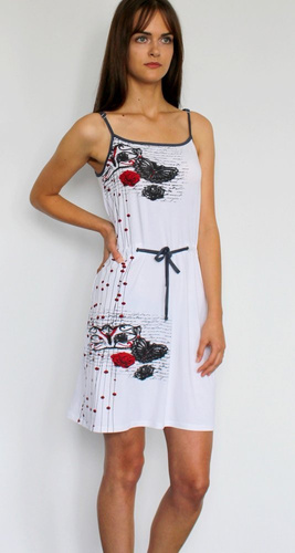 426 Alejandra II Forex nočná košeľa bez ramienok - biela