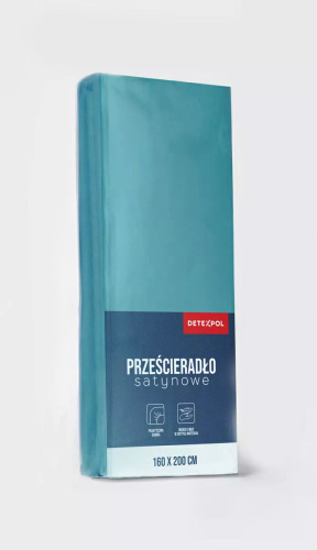 Mikrosaténové prestieradlo s gumou Poly Detexpol hladké turquoise