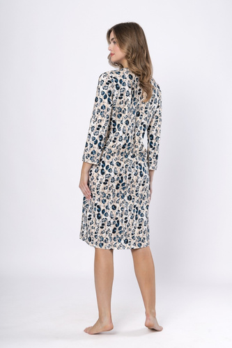 Dámska nočná košeľa 1665 Witalia - bavlnená, s dlhým rukávom, pohodlná a klasická