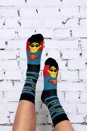 M41D Super Dad Long Socks Italian Fashion - námornícka modrá/farebná