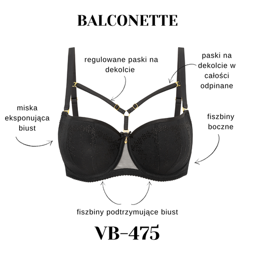 Vena VB-475 balconette K10 – podprsenka s ozdobnými pásikmi na dekolte