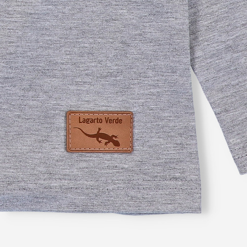 KAR-1018 Chlapčenská blúzka s dlhým rukávom Lagarto Verde sivá - bavlna s elastanom, poľská výroba