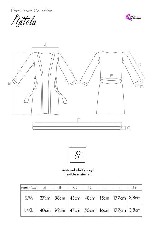 Natela LC 90381-1 Kore Peach Collection Dámsky župan LivCo Corsetti