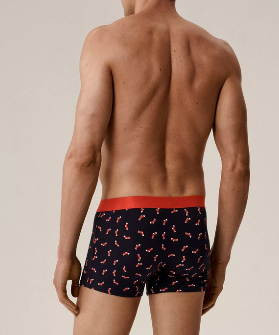 Boxerky 2GMH-027/25 Atlantic navy blue - pánske bavlnené boxerky vo vianočnom balení