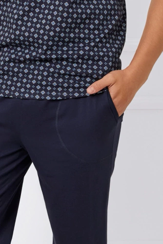 Gerard Pánske pyžamo s krátkym rukávom, 3/4 nohavice Talianska móda - potlač/zelená