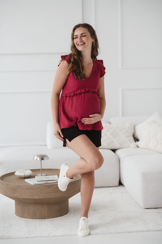 Mliečny motýľ Tehotenská a dojčiaca blúzka - pohodlie a štýl Milk&Love malinová