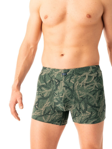 Pánske boxerky Key MXH 829 zelené - bavlnené, pohodlné a priedušné