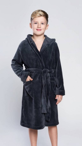 Chlapčenský župan Mimas Italian Fashion- graphite