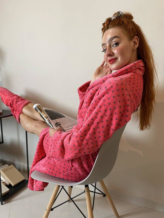 548 Melanie Dámsky dlhý župan Forex - malinový