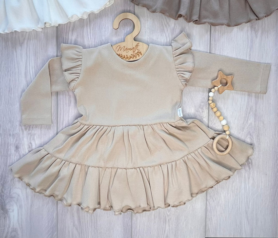 Mamatti SP512 Dievčenské šaty s motýlími rukávmi 97% bavlna