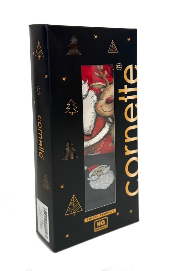 Cornette Gift 914/06 pánsky vianočný set boxeriek a ponožiek Santa a sob