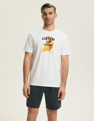 Pánske bavlnené pyžamo Henderson 44504 Bait biele pohodlný set