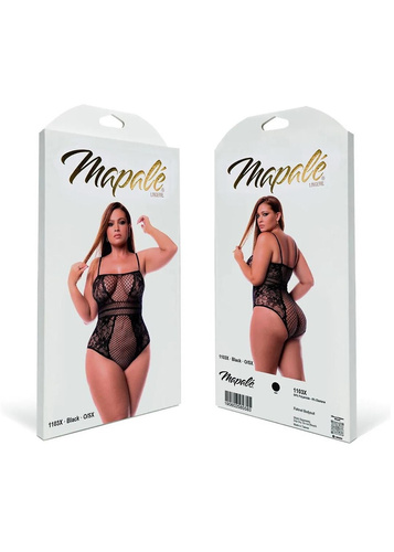 Body 1103X Fishnet Bodysuit Mapale čierne sieťované plus size XL-5XL