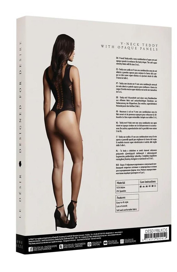 Bodystocking DES023 Le Désir zmyselné body s geometrickými výrezmi