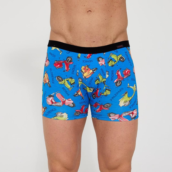 280/253 Vespa Pánske boxerky Cornette Tattoo - bavlna s elastanom, veselý farebný vzor, elastický tunel, balené