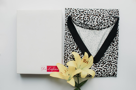 853 Kendall De Lafense - Nočná košeľa z viskózy Panther - ecru camouflage