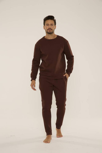 813 Indigo Pánska tepláková súprava De Lafense - čokoládová