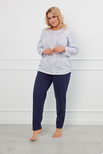 Jowita Dámske pyžamo s dlhým rukávom, dlhé nohavice Talianska móda