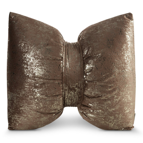 Vianočný vankúš 1 Eurofirany hnedý 45x55 - zamatová mašľa