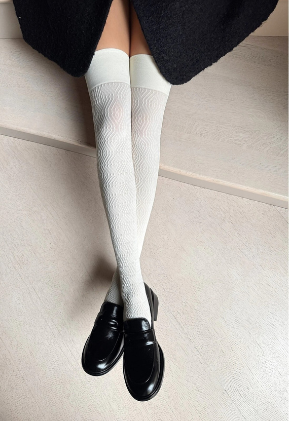 Ponožky Bocaro Veneziana maiden - mikrovlákno, kosoštvorcový vzor, netlačiaci lem