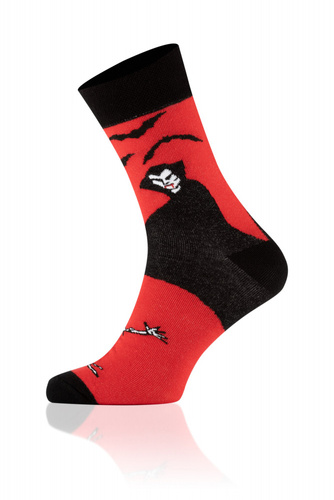 S146D Dracula Dlhé ponožky Italian Fashion - čierna/červená/biela