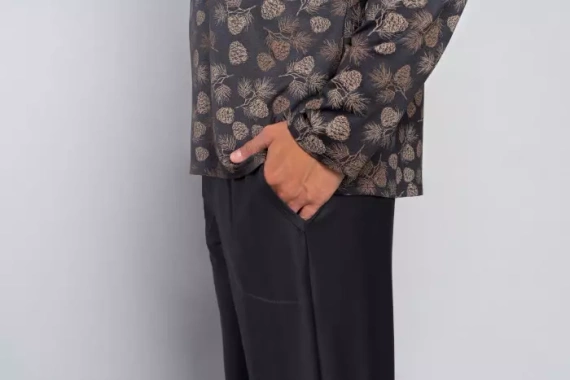 Pinus Pánske pyžamo s dlhým rukávom, dlhé nohavice Italian Fashion- print/graphite