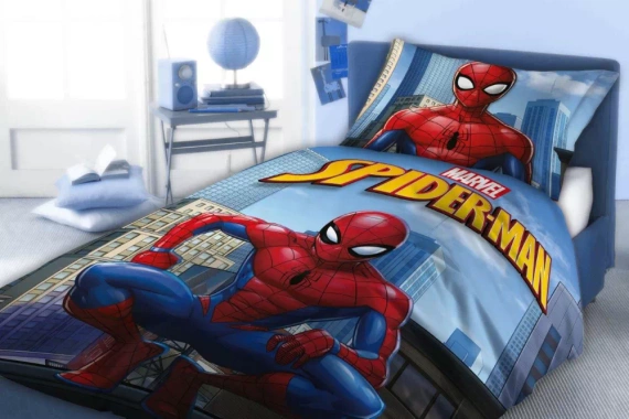 Bavlnené posteľné prádlo Spider-Man Faro modré - 100% bavlna, sada pre chlapca