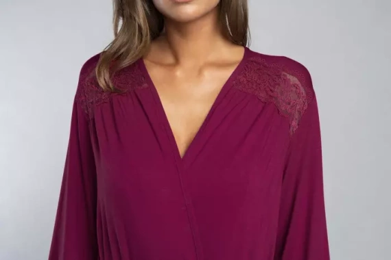 Župan Samaria Italian Fashion 3/4 rukáv - vínny