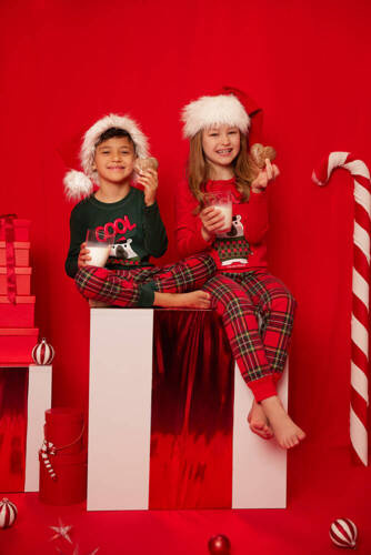 Tess Detské pyžamo Italian Fashion - červené/potlač