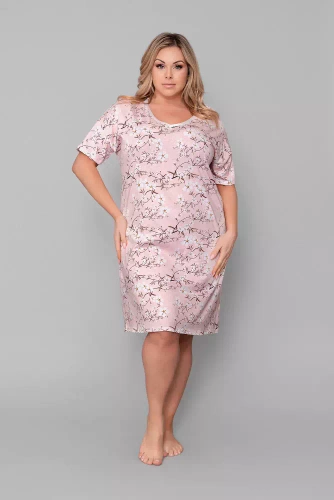 Nočná košeľa Alwa s krátkym rukávom Italian Fashion - ružová potlač